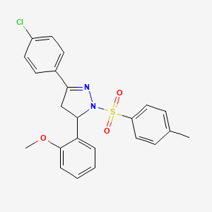 3-(4-chlorophenyl)-5-(2-methoxyphenyl)-1-tosyl-4,5-dihydro-1H-pyrazole