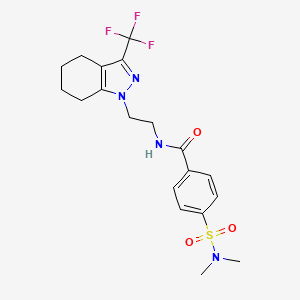 molecular formula C19H23F3N4O3S B2913495 4-(N,N-dimethylsulfamoyl)-N-(2-(3-(trifluoromethyl)-4,5,6,7-tetrahydro-1H-indazol-1-yl)ethyl)benzamide CAS No. 1797326-81-8