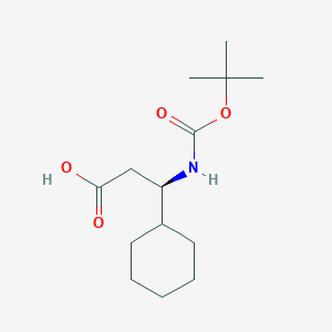 molecular formula C14H25NO4 B2913505 (R)-3-叔丁氧羰基氨基-3-环己基丙酸 CAS No. 1260606-26-5