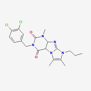 molecular formula C20H21Cl2N5O2 B2913527 3-[(3,4-dichlorophenyl)methyl]-1,6,7-trimethyl-8-propyl-1H,2H,3H,4H,8H-imidazo[1,2-g]purine-2,4-dione CAS No. 923376-41-4