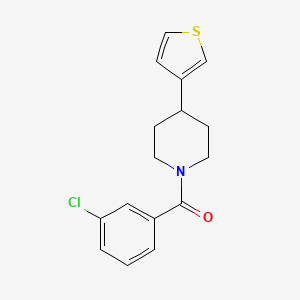 molecular formula C16H16ClNOS B2913531 (3-Chlorophenyl)(4-(thiophen-3-yl)piperidin-1-yl)methanone CAS No. 1396886-71-7