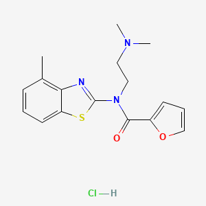molecular formula C17H20ClN3O2S B2913534 N-(2-(二甲氨基)乙基)-N-(4-甲基苯并[d]噻唑-2-基)呋喃-2-甲酰胺盐酸盐 CAS No. 1216584-18-7