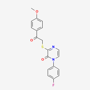 1-(4-fluorophenyl)-3-((2-(4-methoxyphenyl)-2-oxoethyl)thio)pyrazin-2(1H)-one