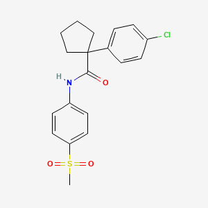 molecular formula C19H20ClNO3S B2913543 1-(4-chlorophenyl)-N-(4-(methylsulfonyl)phenyl)cyclopentanecarboxamide CAS No. 1171966-07-6