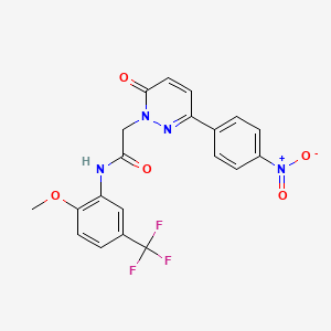 molecular formula C20H15F3N4O5 B2913548 N-(2-methoxy-5-(trifluoromethyl)phenyl)-2-(3-(4-nitrophenyl)-6-oxopyridazin-1(6H)-yl)acetamide CAS No. 922907-51-5