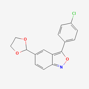 molecular formula C16H12ClNO3 B2913554 3-(4-Chlorophenyl)-5-(1,3-dioxolan-2-yl)-2,1-benzoxazole CAS No. 333430-88-9
