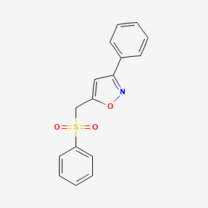 molecular formula C16H13NO3S B2913558 3-苯基-5-[(苯磺酰基)甲基]异恶唑 CAS No. 106808-15-5