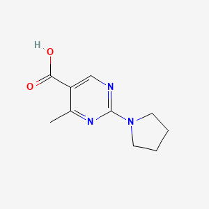 molecular formula C10H13N3O2 B2913561 4-Methyl-2-pyrrolidin-1-ylpyrimidine-5-carboxylic acid CAS No. 891387-08-9