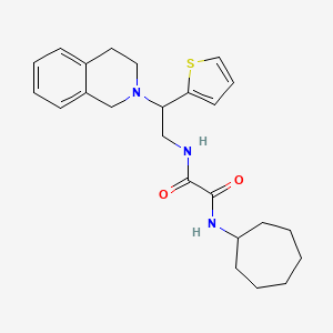 molecular formula C24H31N3O2S B2913562 N1-环庚基-N2-(2-(3,4-二氢异喹啉-2(1H)-基)-2-(噻吩-2-基)乙基)草酰胺 CAS No. 904278-85-9