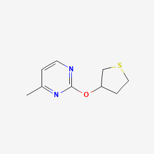 molecular formula C9H12N2OS B2913563 4-Methyl-2-(thiolan-3-yloxy)pyrimidine CAS No. 2195879-20-8