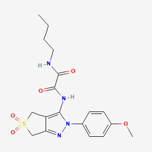 molecular formula C18H22N4O5S B2913566 N1-butyl-N2-(2-(4-methoxyphenyl)-5,5-dioxido-4,6-dihydro-2H-thieno[3,4-c]pyrazol-3-yl)oxalamide CAS No. 899989-22-1