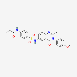 molecular formula C25H24N4O5S B2913583 N-(4-(N-(3-(4-methoxyphenyl)-2-methyl-4-oxo-3,4-dihydroquinazolin-6-yl)sulfamoyl)phenyl)propionamide CAS No. 1105208-29-4