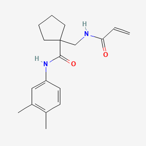molecular formula C18H24N2O2 B2913594 N-(3,4-Dimethylphenyl)-1-[(prop-2-enoylamino)methyl]cyclopentane-1-carboxamide CAS No. 2125614-64-2