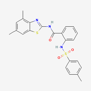 molecular formula C23H21N3O3S2 B2913595 N-(4,6-dimethyl-1,3-benzothiazol-2-yl)-2-[(4-methylphenyl)sulfonylamino]benzamide CAS No. 361469-55-8