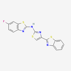 molecular formula C17H9FN4S3 B2913596 N-[4-(1,3-benzothiazol-2-yl)-1,3-thiazol-2-yl]-6-fluoro-1,3-benzothiazol-2-amine CAS No. 862976-27-0