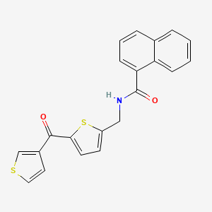 molecular formula C21H15NO2S2 B2913603 N-((5-(噻吩-3-羰基)噻吩-2-基)甲基)-1-萘酰胺 CAS No. 1797961-88-6