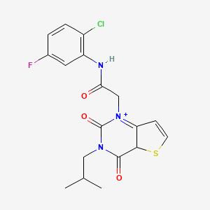 molecular formula C18H17ClFN3O3S B2913605 N-(2-氯-5-氟苯基)-2-[3-(2-甲基丙基)-2,4-二氧代-1H,2H,3H,4H-噻吩[3,2-d]嘧啶-1-基]乙酰胺 CAS No. 1260928-89-9
