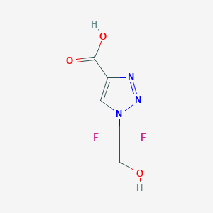 molecular formula C5H5F2N3O3 B2913615 1-(1,1-二氟-2-羟乙基)-1H-1,2,3-三唑-4-羧酸 CAS No. 2137586-19-5