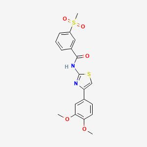 molecular formula C19H18N2O5S2 B2913617 N-(4-(3,4-dimethoxyphenyl)thiazol-2-yl)-3-(methylsulfonyl)benzamide CAS No. 896285-82-8