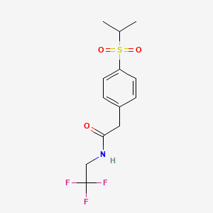 molecular formula C13H16F3NO3S B2913621 2-(4-(isopropylsulfonyl)phenyl)-N-(2,2,2-trifluoroethyl)acetamide CAS No. 1202976-90-6