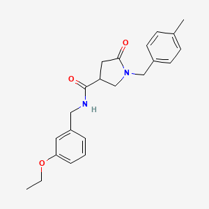 molecular formula C22H26N2O3 B2913631 N-[(3-Ethoxyphenyl)methyl]-1-[(4-methylphenyl)methyl]-5-oxopyrrolidine-3-carboxamide CAS No. 2320535-08-6
