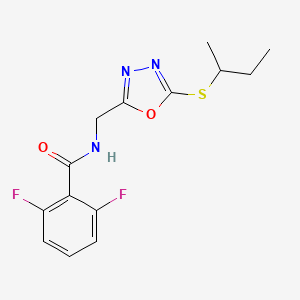 molecular formula C14H15F2N3O2S B2913634 N-((5-(sec-butylthio)-1,3,4-oxadiazol-2-yl)methyl)-2,6-difluorobenzamide CAS No. 941985-51-9