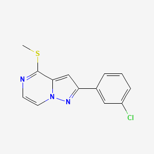 molecular formula C13H10ClN3S B2913639 2-(3-Chlorophenyl)-4-(methylthio)pyrazolo[1,5-a]pyrazine CAS No. 1260988-11-1