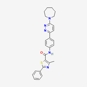 N-(4-(6-(azepan-1-yl)pyridazin-3-yl)phenyl)-4-methyl-2-phenylthiazole-5-carboxamide