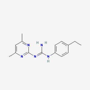 molecular formula C15H19N5 B2913644 1-(4,6-二甲基嘧啶-2-基)-3-(4-乙基苯基)胍 CAS No. 332073-84-4