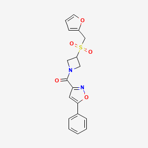 (3-((Furan-2-ylmethyl)sulfonyl)azetidin-1-yl)(5-phenylisoxazol-3-yl)methanone