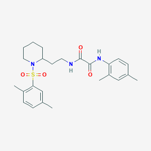 molecular formula C25H33N3O4S B2913652 N1-(2,4-dimethylphenyl)-N2-(2-(1-((2,5-dimethylphenyl)sulfonyl)piperidin-2-yl)ethyl)oxalamide CAS No. 898461-40-0