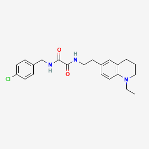 molecular formula C22H26ClN3O2 B2913655 N1-(4-chlorobenzyl)-N2-(2-(1-ethyl-1,2,3,4-tetrahydroquinolin-6-yl)ethyl)oxalamide CAS No. 955773-95-2