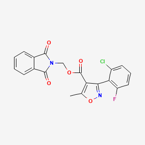molecular formula C20H12ClFN2O5 B2913656 (1,3-Dioxoisoindolin-2-yl)methyl 3-(2-chloro-6-fluorophenyl)-5-methylisoxazole-4-carboxylate CAS No. 536722-04-0