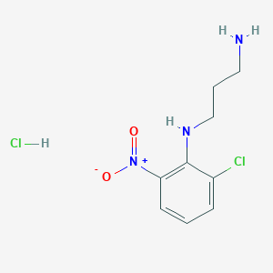 molecular formula C9H13Cl2N3O2 B2913658 N-(2-chloro-6-nitrophenyl)propane-1,3-diamine hydrochloride CAS No. 381196-81-2