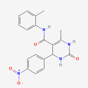 molecular formula C19H18N4O4 B2913661 6-methyl-N-(2-methylphenyl)-4-(4-nitrophenyl)-2-oxo-3,4-dihydro-1H-pyrimidine-5-carboxamide CAS No. 333768-07-3