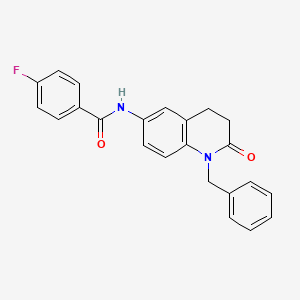 molecular formula C23H19FN2O2 B2913664 N-(1-benzyl-2-oxo-1,2,3,4-tetrahydroquinolin-6-yl)-4-fluorobenzamide CAS No. 941905-35-7