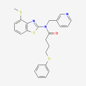 molecular formula C24H23N3OS3 B2913666 N-(4-(methylthio)benzo[d]thiazol-2-yl)-4-(phenylthio)-N-(pyridin-3-ylmethyl)butanamide CAS No. 923446-64-4