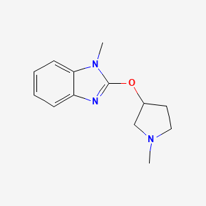 molecular formula C13H17N3O B2913668 1-methyl-2-[(1-methylpyrrolidin-3-yl)oxy]-1H-1,3-benzodiazole CAS No. 2200466-53-9