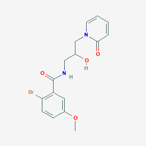 molecular formula C16H17BrN2O4 B2913669 2-bromo-N-(2-hydroxy-3-(2-oxopyridin-1(2H)-yl)propyl)-5-methoxybenzamide CAS No. 1797366-15-4