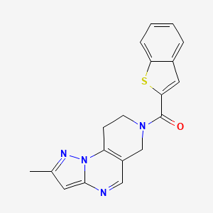 molecular formula C19H16N4OS B2913679 苯并[b]噻吩-2-基(2-甲基-8,9-二氢吡唑并[1,5-a]吡啶并[3,4-e]嘧啶-7(6H)-基)甲苯酮 CAS No. 1797735-80-8