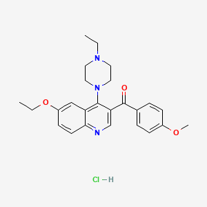 molecular formula C25H30ClN3O3 B2913682 6-乙氧基-4-(4-乙基哌嗪-1-基)-3-(4-甲氧基苯甲酰)喹啉盐酸盐 CAS No. 2097866-97-0