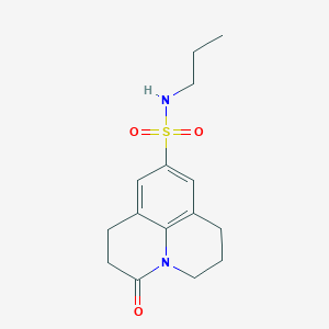 molecular formula C15H20N2O3S B2913686 3-oxo-N-propyl-1,2,3,5,6,7-hexahydropyrido[3,2,1-ij]quinoline-9-sulfonamide CAS No. 896375-63-6