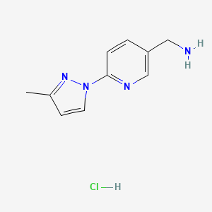 molecular formula C10H13ClN4 B2913688 [6-(3-甲基-1H-吡唑-1-基)吡啶-3-基]甲胺盐酸盐 CAS No. 2193060-82-9