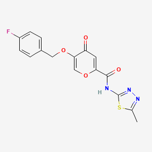 molecular formula C16H12FN3O4S B2913693 5-((4-fluorobenzyl)oxy)-N-(5-methyl-1,3,4-thiadiazol-2-yl)-4-oxo-4H-pyran-2-carboxamide CAS No. 1021024-43-0
