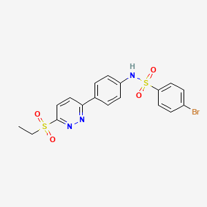 molecular formula C18H16BrN3O4S2 B2913699 4-溴-N-(4-(6-(乙磺酰基)哒嗪-3-基)苯基)苯磺酰胺 CAS No. 921815-69-2