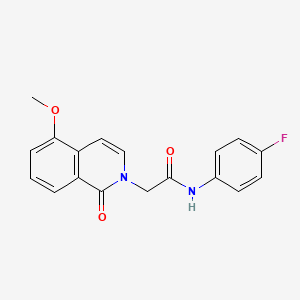 molecular formula C18H15FN2O3 B2913704 N-(4-氟苯基)-2-(5-甲氧基-1-氧代-2-异喹啉基)乙酰胺 CAS No. 868223-43-2