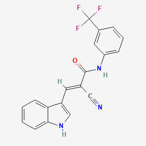 (E)-2-cyano-3-(1H-indol-3-yl)-N-(3-(trifluoromethyl)phenyl)acrylamide