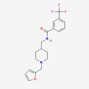 molecular formula C19H21F3N2O2 B2913715 N-((1-(furan-2-ylmethyl)piperidin-4-yl)methyl)-3-(trifluoromethyl)benzamide CAS No. 954078-30-9