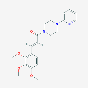 molecular formula C21H25N3O4 B2913716 1-(2-Pyridinyl)-4-(3-(2,3,4-trimethoxyphenyl)acryloyl)piperazine CAS No. 647031-56-9