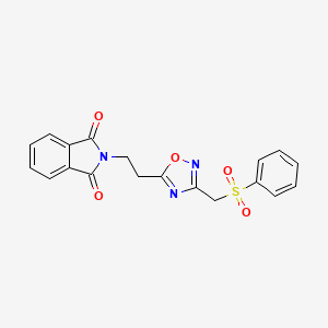 molecular formula C19H15N3O5S B2913717 2-(2-(3-((Phenylsulfonyl)methyl)-1,2,4-oxadiazol-5-yl)ethyl)isoindoline-1,3-dione CAS No. 1809476-55-8